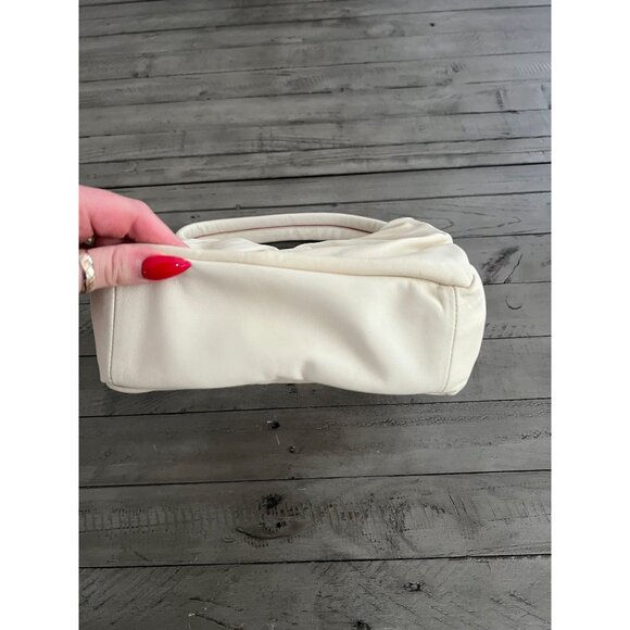 STAUD Felix Ruched Leather Shoulder Bag in Cream NWT - Picture 9 of 13